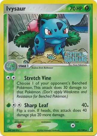 Ivysaur Reverse Holo Pokemon card from Crystal Guardians