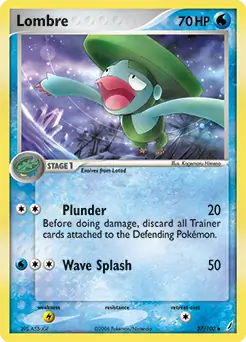Lombre Pokemon card from Crystal Guardians