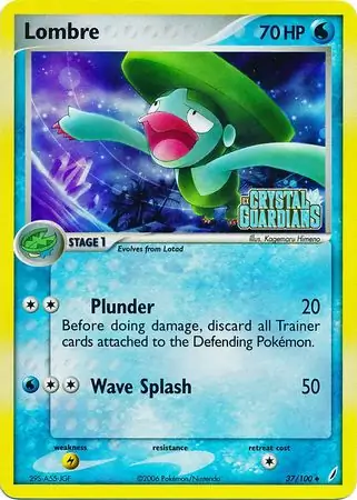 Lombre Reverse Holo Pokemon card from Crystal Guardians