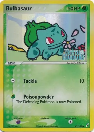Bulbasaur Reverse Holo Pokemon card from Crystal Guardians