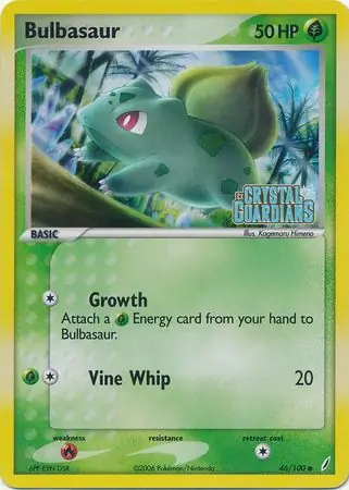 Bulbasaur Reverse Holo Pokemon card from Crystal Guardians