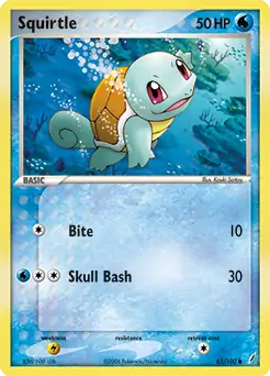 Squirtle Pokemon card from Crystal Guardians