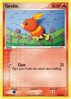 Torchic Pokemon card from Crystal Guardians