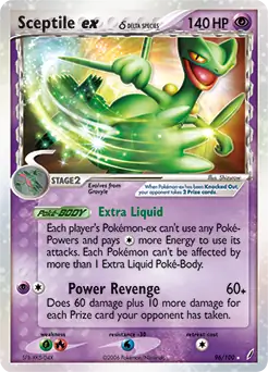 Sceptile ex Pokemon card from Crystal Guardians