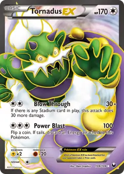 Full Art Tornadus EX Pokemon card from Dark Explorers