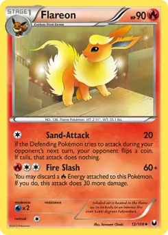 Flareon Pokemon card from Dark Explorers