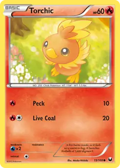 Torchic Pokemon card from Dark Explorers