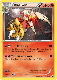 Blaziken Holo Pokemon card from Dark Explorers