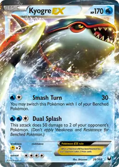 Kyogre EX Pokemon card from Dark Explorers