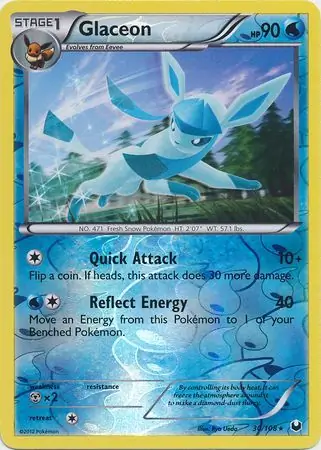 Glaceon Reverse Holo Pokemon card from Dark Explorers