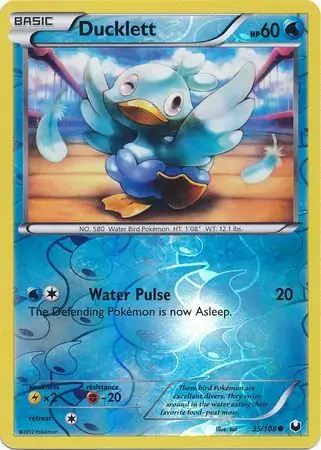 Ducklett Reverse Holo Pokemon card from Dark Explorers