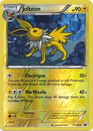Jolteon Reverse Holo Pokemon card from Dark Explorers