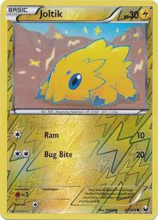 Joltik Reverse Holo Pokemon card from Dark Explorers