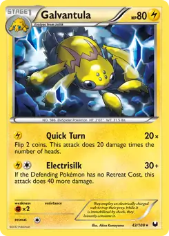 Galvantula Pokemon card from Dark Explorers