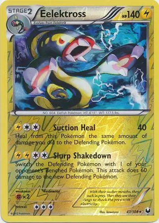 Eelektross Reverse Holo Pokemon card from Dark Explorers
