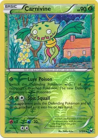Carnivine Reverse Holo Pokemon card from Dark Explorers