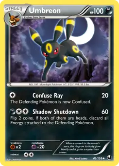 Umbreon Pokemon card from Dark Explorers