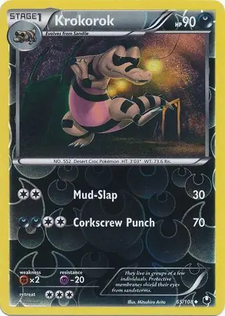 Krokorok Reverse Holo Pokemon card from Dark Explorers