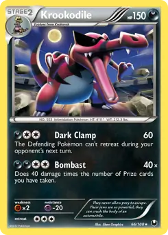 Krookodile Holo Pokemon card from Dark Explorers
