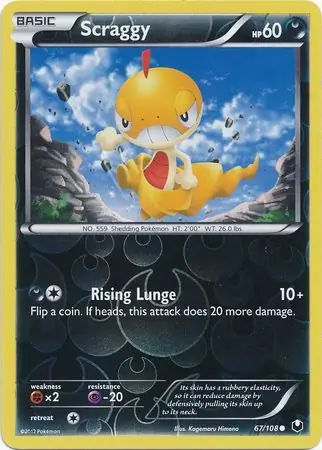 Scraggy Reverse Holo Pokemon card from Dark Explorers