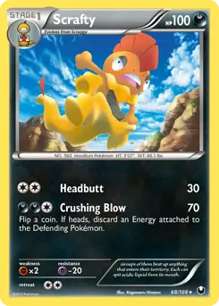 Scrafty Pokemon card from Dark Explorers