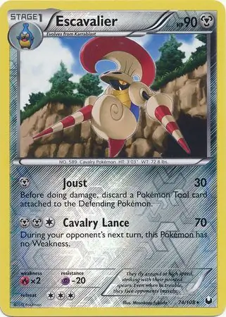 Escavalier Reverse Holo Pokemon card from Dark Explorers