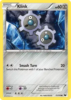 Klink Pokemon card from Dark Explorers