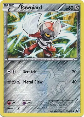 Pawniard Reverse Holo Pokemon card from Dark Explorers