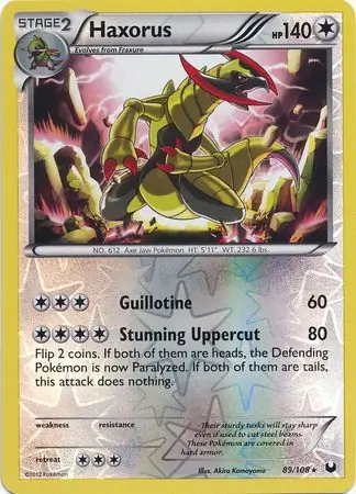 Haxorus Reverse Holo Pokemon card from Dark Explorers