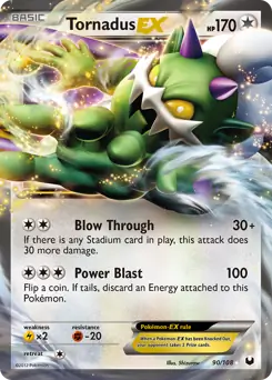Tornadus EX Pokemon card from Dark Explorers