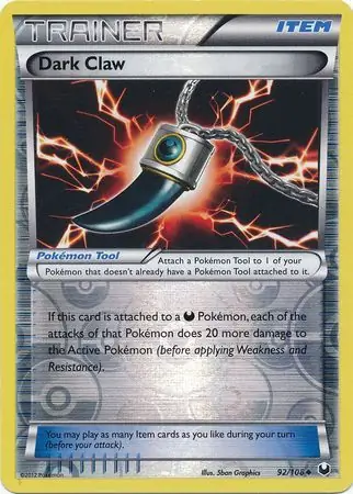 Dark Claw Reverse Holo Pokemon card from Dark Explorers