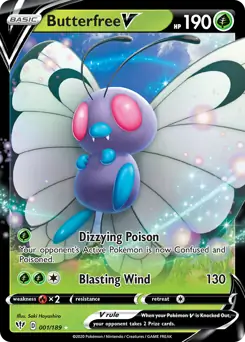 Butterfree V Pokemon card from Darkness Ablaze