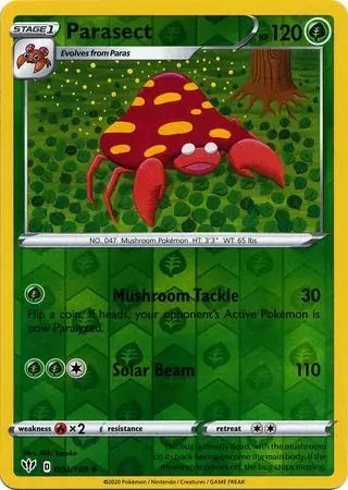 Parasect Reverse Holo Pokemon card from Darkness Ablaze