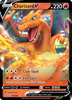 Charizard V Pokemon card from Darkness Ablaze