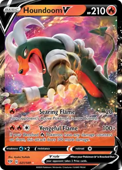 Houndoom V Pokemon card from Darkness Ablaze