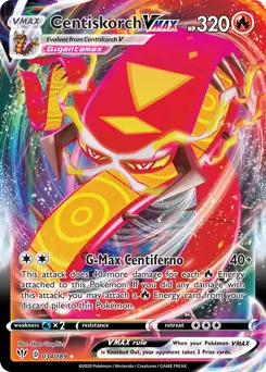 Centiskorch VMAX Pokemon card from Darkness Ablaze