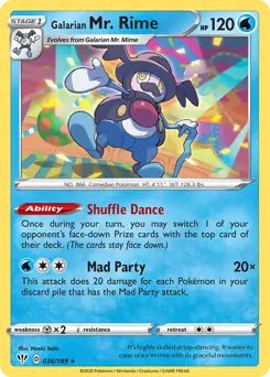 Galarian Mr. Rime Pokemon card from Darkness Ablaze