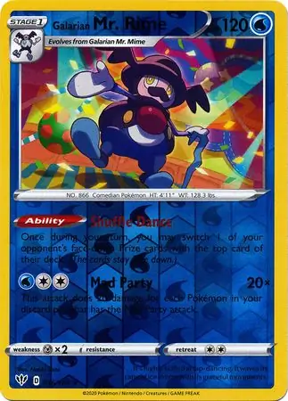 Galarian Mr. Rime Reverse Holo Pokemon card from Darkness Ablaze