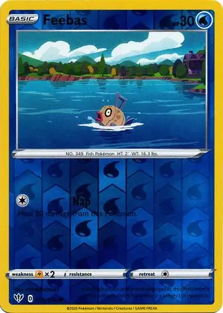 Feebas Reverse Holo Pokemon card from Darkness Ablaze
