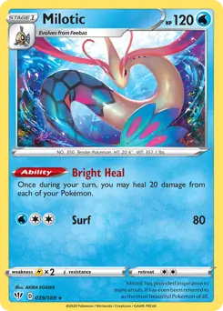 Milotic Pokemon card from Darkness Ablaze
