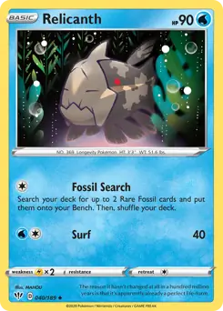 Relicanth Pokemon card from Darkness Ablaze