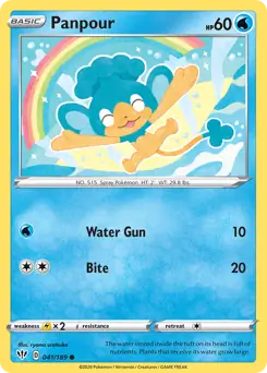 Panpour Pokemon card from Darkness Ablaze