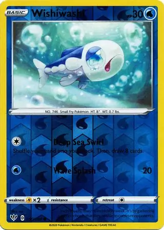 Wishiwashi Reverse Holo Pokemon card from Darkness Ablaze