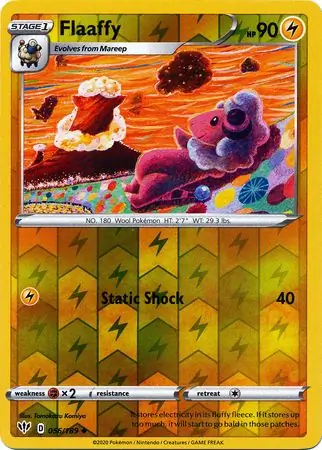 Flaaffy Reverse Holo Pokemon card from Darkness Ablaze