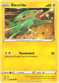 Electrike Pokemon card from Darkness Ablaze
