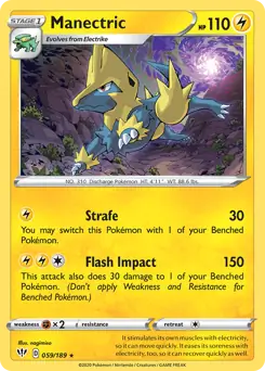 Manectric Pokemon card from Darkness Ablaze