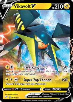 Vikavolt V Pokemon card from Darkness Ablaze