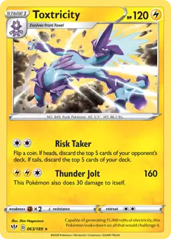 Toxtricity Pokemon card from Darkness Ablaze