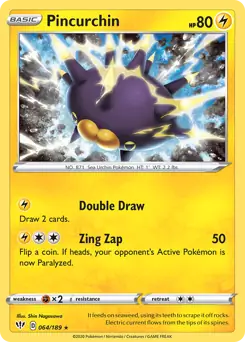 Pincurchin Pokemon card from Darkness Ablaze