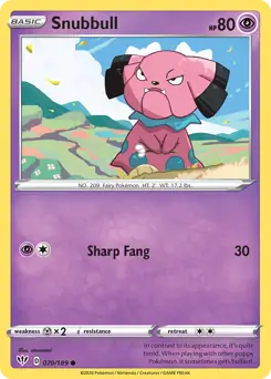 Snubbull Pokemon card from Darkness Ablaze